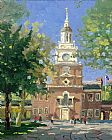 Thomas Kinkade Famous Paintings - Liberty Plaza Philadelphia